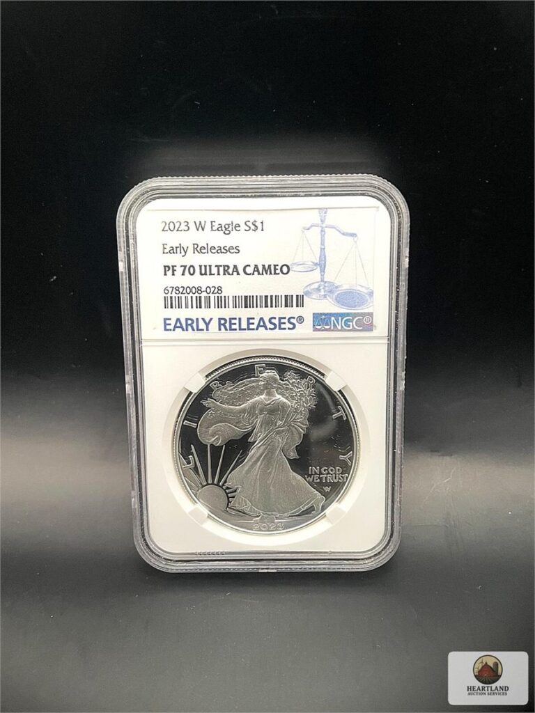 2023 W American Silver Eagle proof coin graded PF 70 Ultra Cameo by NGC in holder